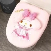 Peluş Klozet Kapağı Seti - Pembe Melodi - 8