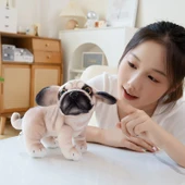 Peluş Köpek Oyuncak - Oturan Bulldog - 20x22cm - 4