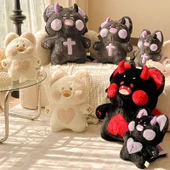 Dudu Miyav Gri Mor Şeytan Peluş Oyuncak Bebek - 20cm - 7