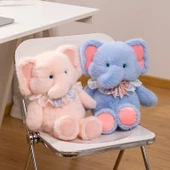 Peluş Sırt Çantası Bebek - Mavi, Önlük Detaylı - 45 cm - 9