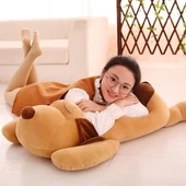 Yatan Köpek Peluş Yastık - Süt Beyazı Köpek 35cm - 2