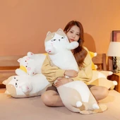 Uzun Uyku Arkadaşı Kedi Peluş Yastık - Siyah 90cm - 5