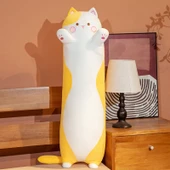 Uzun Uyku Arkadaşı Kedi Peluş Yastık - Siyah 90cm - 10