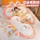 Çiçek Tavşan Peluş Yastık - Şaşı Gözlü - 100cm - 2