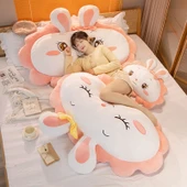 Çiçek Tavşan Peluş Yastık - Şaşı Gözlü - 130cm - 9