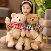 Düğün Ayıcık Peluş Oyuncak - Mavi Kot 45cm - 10