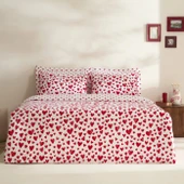 Karaca Home Amour Bliss %100 Pamuk Çift Kişilik Nevresim Takımı Kırmızı - 1