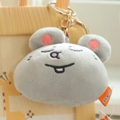 10cm Büyük Fare Kafası Peluş Anahtarlık - Gözleri Kapalı thumbnail 1