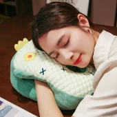 Çift Taraflı Elastik Süper Yumuşak Şekerleme Yastığı - Yeşil Dinozor 35x28cm thumbnail 11