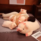 Pembe Yatan Domuz Peluş Oyuncak - 40cm - 2