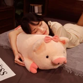 Pembe Yatan Domuz Peluş Oyuncak - 40cm - 8