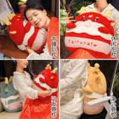 Tavşan Kürklü Çizgi Film Ejderha 3'ü 1 Arada Yastık Battaniye - Yeşil, Küçük Yastık Battaniye 100*150cm thumbnail 7