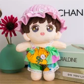 20cm Şeker Tavşan Peluş Bebek Giysileri - Çiçekli Elbise - 10