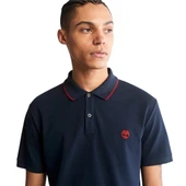 Timberland Printed Neck Short Sleeve Polo Dark Sapphıre Erkek T-Shirt - 4