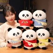 250cm Dönüşebilen Panda Peluş Oyuncak - Beyaz Kazak Pembe Çiçek + Çanta - 8