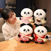 250cm Dönüşebilen Panda Peluş Oyuncak - Beyaz Kazak Pembe Çiçek + Çanta - 11