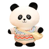 250cm Dönüşebilen Panda Peluş Oyuncak - Beyaz Kazak Pembe Çiçek + Çanta - 9