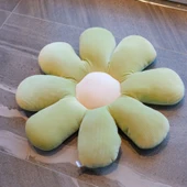 Çiçek Peluş Yastık - Bej Yeşil Çekirdekli - 50cm - 5