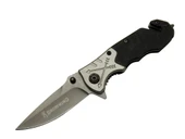 8-10 Siyah Kurtarma / Kamp Çakı 16,5cm - Yarı Otomatik, Kemerlikli, Cam Kırma Ve İp Kesme Aparatlı, Ok Figürlü Sap - 1