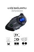 4+1 Kişi Bağlantılı Motosiklet Kask Kulaklık İnterkom 1000 mAh Pil Kapasite - 1