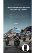 4+1 Kişi Bağlantılı Motosiklet Kask Kulaklık İnterkom 1000 mAh Pil Kapasite - 3
