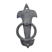 Antika Tarz Dekoratif Pirinç Lale Kapı Halkası - 165x70mm, Oksit - 1