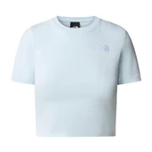 The North Face W S/S Essential Cropped Slim Tee Kadın Mavi T-Shirt - 1