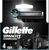 Gillette Mach3 Charcoal Yedek Tıraş Bıçağı 4'lü - Diş Beyazlatıcı Köpük Hediye - 1