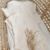 Naturaborn GOTS Organik Sertifikalı Kroşetalı Kısa Kollu Bebek Body thumbnail 3