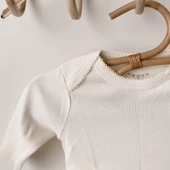 Naturaborn GOTS Organik Sertifikalı Uzun Kollu Kroşetalı Bebek Body - 11