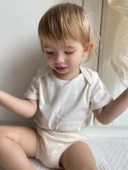 Naturaborn GOTS Organik Sertifikalı Kroşetalı Kısa Kollu Bebek Body thumbnail 12