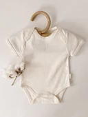 Naturaborn GOTS Organik Sertifikalı Kroşetalı Kısa Kollu Bebek Body thumbnail 9