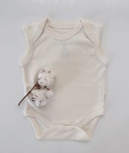 Naturaborn GOTS Organik Sertifikalı Kroşetalı Kolsuz Bebek Body thumbnail 8