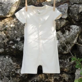 Naturaborn GOTS Organik Sertifikalı Kroşetalı Yarım Kollu Şort Paçalı Bebek Tulum - 6