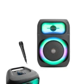 Auris KLN130 25W 8 inç Mikrofonlu RGB Bluetooth Hoparlör thumbnail 2