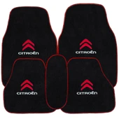 Citroen Nakış İşlemeli 5 Parça Araç Oto Halı Paspas Citroen Siyah Araç Seyahat Oto Boyun Yastığı - 4