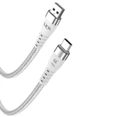 LinkTech K654 USB - Type-C 120W 6A 1mt Örgü Şarj Kablosu Beyaz thumbnail 2