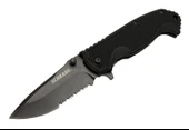 Schrade 5-1 Siyah Kamp Çakı 20cm- Yarı Otomatik, Testere Detaylı, Kemerlikli - 1