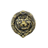 Antika Tarz Dekoratif Pirinç Aslan Kapı Tokmağı, Taktak - 185 mm, Antik - 1