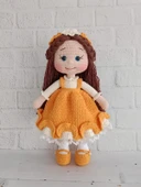Turuncu Merve Bebek Amigurumi Organik Oyuncak - 1