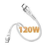 LinkTech K654 USB - Type-C 120W 6A 1mt Örgü Şarj Kablosu Beyaz thumbnail 3