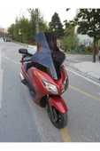 MOTOCAM Honda Forza 300 Siperlik Ön Cam 2014-2017 Elcikli 78cm Siyah Renkli 4mm UZUN CAM - 2