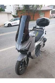 MOTOCAM Motolüx Wow 150  Siperlik Ön Cam 2023-2025 Model 55cm Siyah Renkli 4mm KISA SPOR CAM - 3