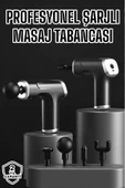 SAYARMARKT 4 Başlıklı Şarjlı Kablosuz Darbeli Masaj Aleti Kas Rahatlatıcı - 2