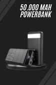 SAYARMARKT LED Ekranlı 50.000 mAh Powerbank 4 USB Çıkışlı Hızlı Şarjlı Kompakt Tasarım - 1