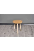 WoodyMaison Puf Ahşap Ayaklı Dekoratif Pelüş Puf Tabure Bench Sandalye - 7