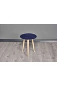 WoodyMaison Puf Ahşap Ayaklı Dekoratif Pelüş Puf Tabure Bench Sandalye - 7