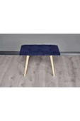 WoodyMaison Puf Retro Ahşap Ayaklı Handmade Çok Amaçlı Kuzu Tüyü Puf Bench Koltuk Sandalye 35*60*42 - 4