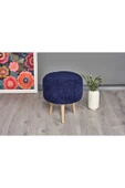 WoodyMaison Puf Dekoratif Çok Amaçlı Silindir Ahşap Ayaklı Puf Bench Koltuk - 2