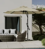 Kagu Bahçe Balkon Cafe Şemsiye 290x290 Cm Katlanır Krem - 1